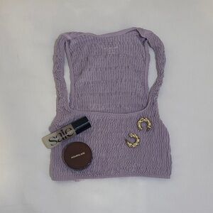 Urban Outfitters Purple Textured Crop Top